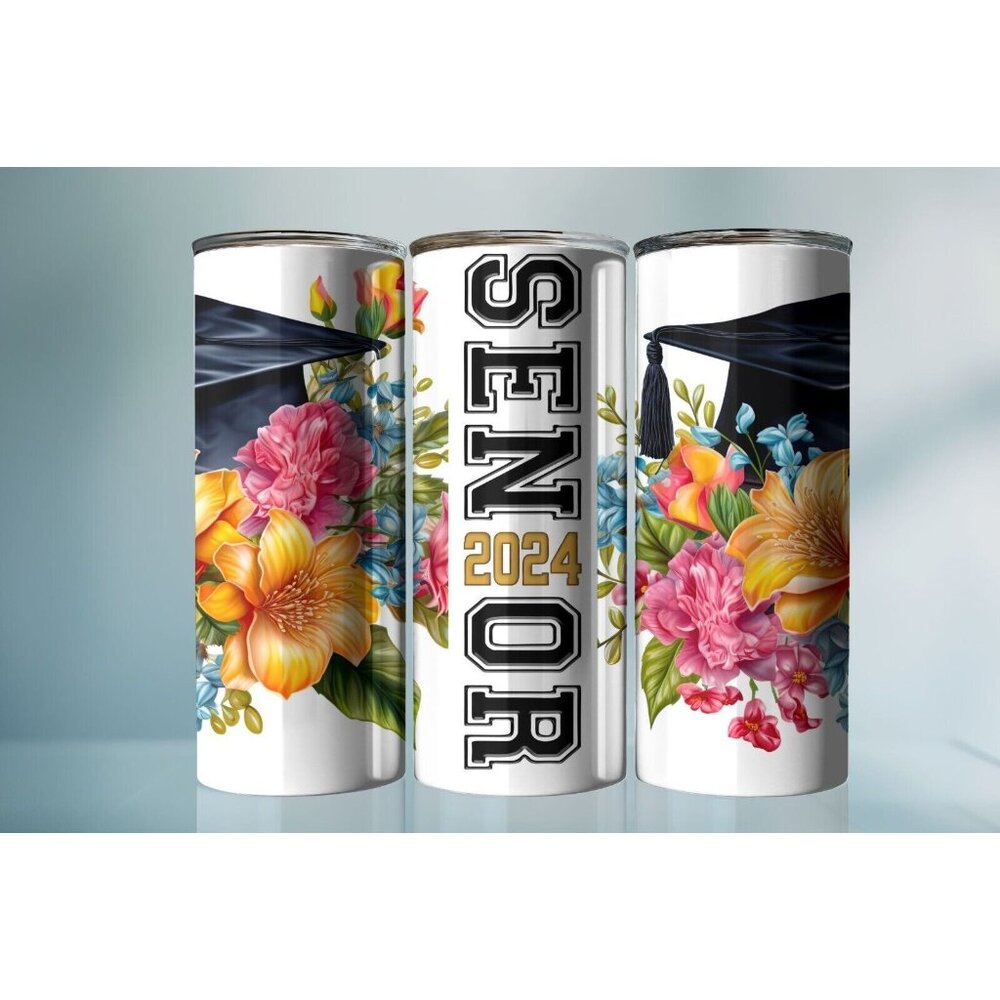 20oz Senior 2024 Floral Tumbler